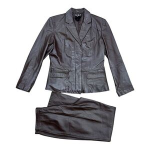 Mixit Vintage Brown Leather Jacket with matching Leather Pants